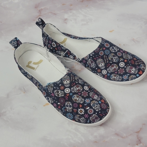 REPORT day of the dead (dias de los muertos) slip on casual flat shoes size 6 - Picture 5 of 12